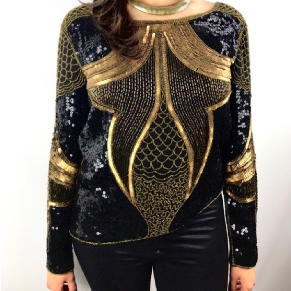 Donating 2/18 Offers Welcome! Sequin Beaded Gryphon Top